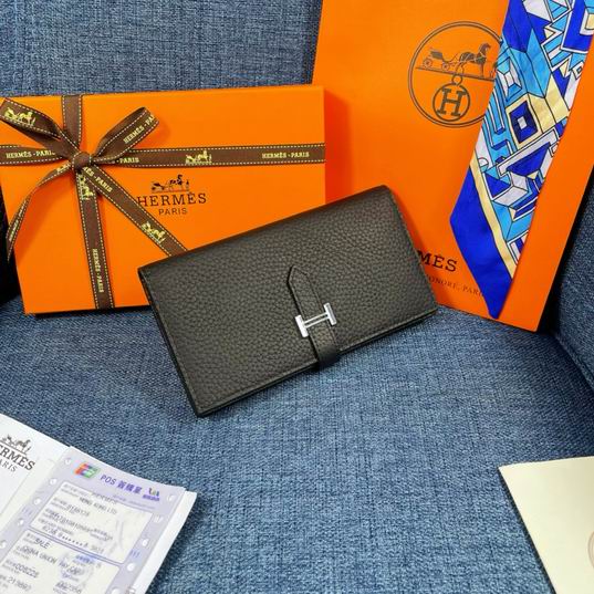 Hermes 5123 Silver buckle with Litchi grain 9x17.5cm zy